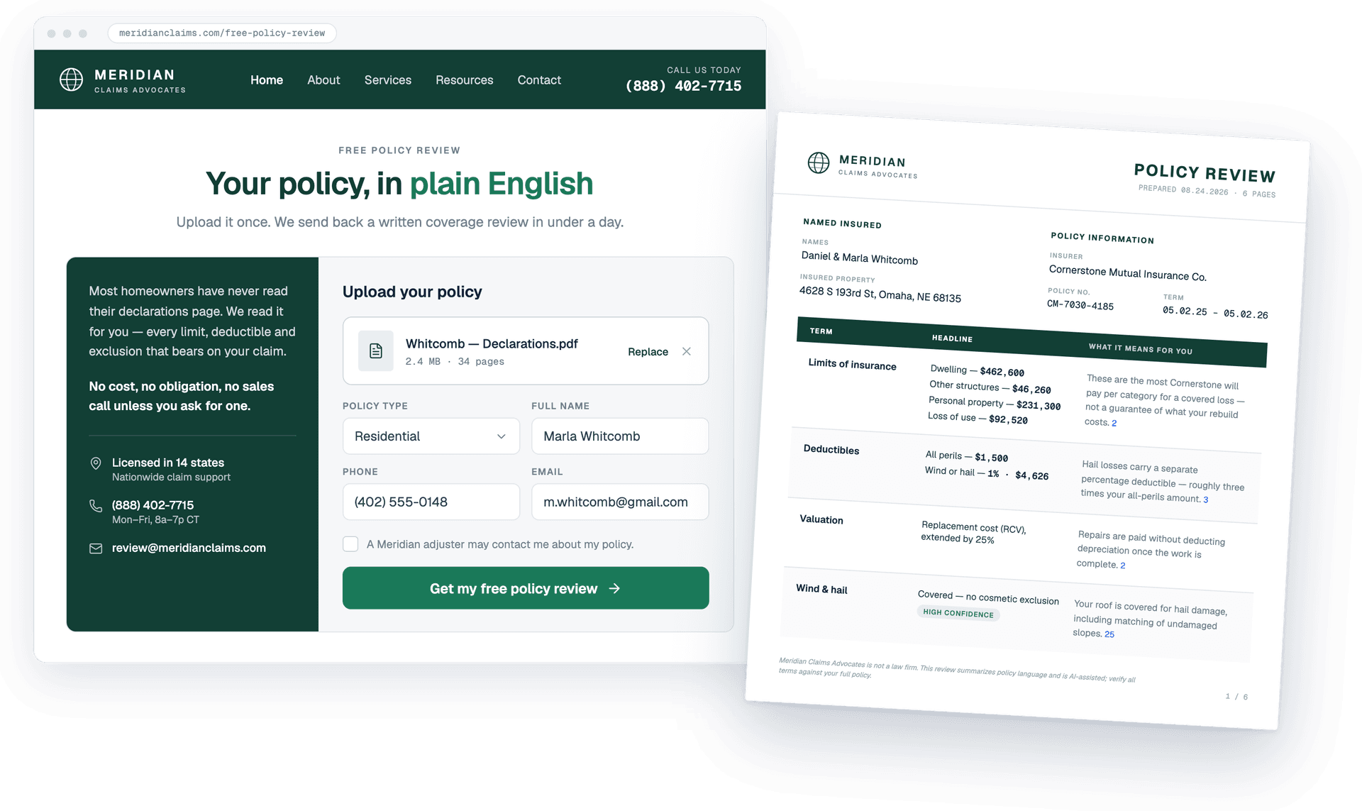 Frontera Coverage Analysis interface