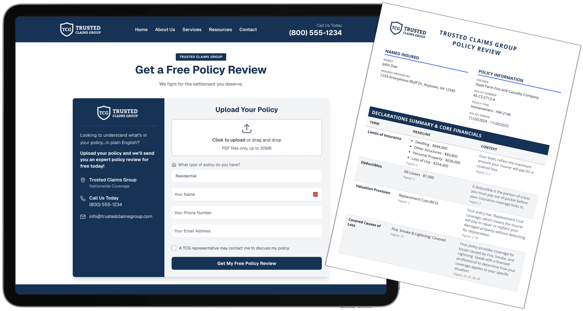 Frontera Policy Intelligence product interface preview